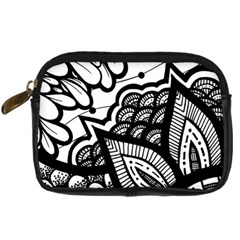 Flower Mandala Pattern Doodle Digital Camera Leather Case