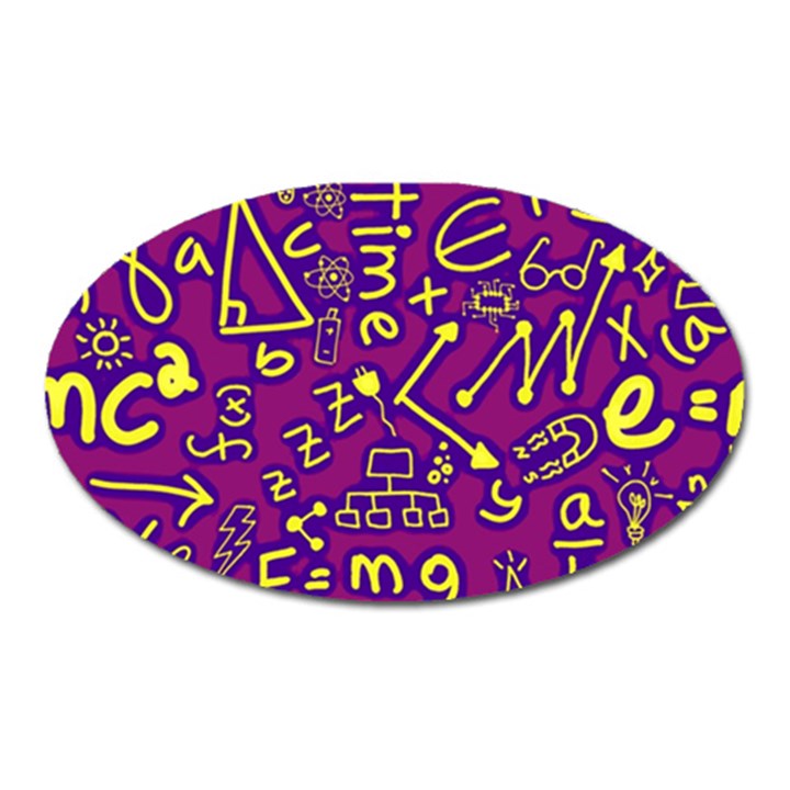 Background Doodles Math Oval Magnet