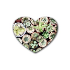 Cactus Nature Plant Desert Rubber Heart Coaster (4 Pack)