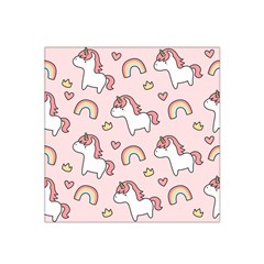 Cute Unicorn Rainbow Seamless Pattern Background Satin Bandana Scarf 22  X 22  by Bedest