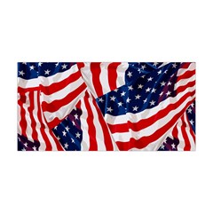 Usa Flag Red & Blue Wave Yoga Headband by CoolDesigns