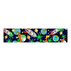 Space Blue Colorful Space Cute Rocket Velvet Scrunchie by CoolDesigns