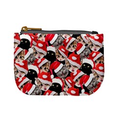 Adorable Xmas Kitty Cats Red & Black Mini Coin Purse by CoolDesigns