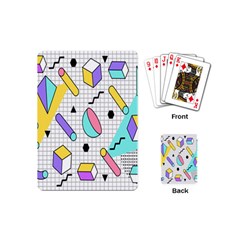 Tridimensional Pastel Shapes Background Memphis Style Playing Cards Single Design (mini)