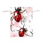 Ladybugs Pattern Texture Watercolor Lightweight Drawstring Pouch (M) Back