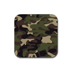Texture Military Camouflage Repeats Seamless Army Green Hunting Rubber Coaster (square)
