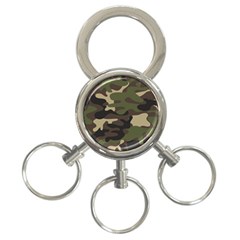 Texture Military Camouflage Repeats Seamless Army Green Hunting 3-ring Key Chain by Bedest