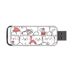 Cute Cat Chef Cooking Seamless Pattern Cartoon Portable Usb Flash (one Side)