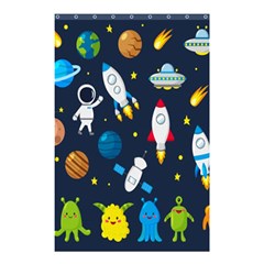 Big Set Cute Astronauts Space Planets Stars Aliens Rockets Ufo Constellations Satellite Moon Rover V Shower Curtain 48  X 72  (small) 