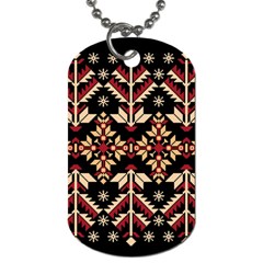 Vector Illustration Of Ukrainian Folk Seamless Pattern Ethnic Ornament Border Element Traditional Dog Tag (two Sides) by Bedest