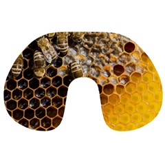 Honeycomb With Bees Travel Neck Pillow