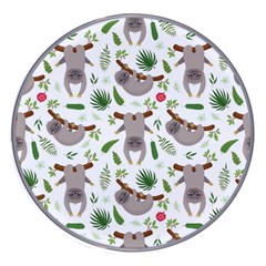 Seamless Pattern With Cute Sloths Wireless Fast Charger(white)
