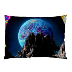 Aesthetic Psychedelic Drawings Art Acid Space Pillow Case by Cendanart