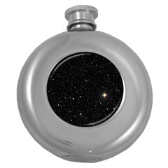 Sky Black Star Night Space Edge Super Dark Universe Round Hip Flask (5 Oz) by Cendanart