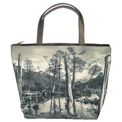 Dry Forest Landscape, Tierra Del Fuego, Argentina Bucket Bag by dflcprintsclothing