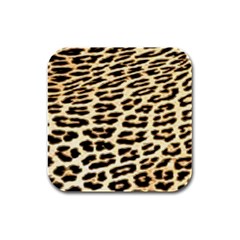 Leopard Print Rubber Square Coaster (4 Pack) by TShirt44