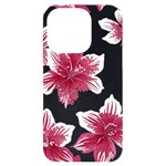 Hawaiian Flowers iPhone 14 Pro Black UV Print Case Front