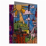 Castle Building Stained Glass Greeting Card Right