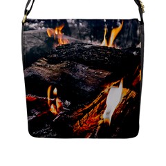 Wood Fire Camping Forest On Flap Closure Messenger Bag (l)