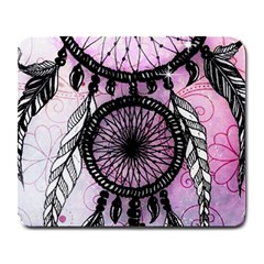 Dream Catcher Art Feathers Pink Large Mousepad