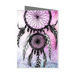 Dream Catcher Art Feathers Pink Mini Greeting Cards (pkg Of 8) by Bedest