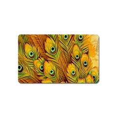 Peacock Feathers Green Yellow Magnet (name Card)