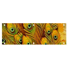 Peacock Feathers Green Yellow Banner And Sign 6  X 2 