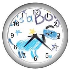 It s A Boy Wall Clock (silver) by morgunovaart