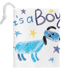 It s a boy Drawstring Pouch (5XL) Back