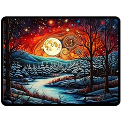 Winter Wonderland Landscape Nature Two Sides Fleece Blanket (large) by Bedest