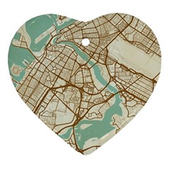 Mapart Dubai Map Heart Ornament (two Sides) by Proyonanggan