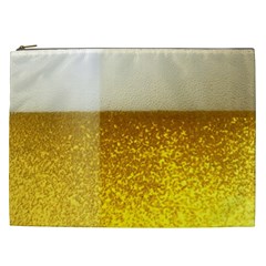 Light Beer Texture Foam Drink In A Glass Cosmetic Bag (xxl) by Cemarart