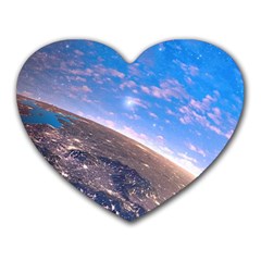 Earth Blue Galaxy Sky Space Heart Mousepad by Cemarart