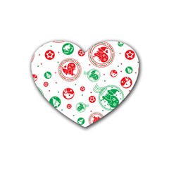 Christmas-texture-mapping-pattern-christmas-pattern-1bb24435f024a2a0b338c323e4cb4c29 Rubber Heart Coaster (4 Pack)
