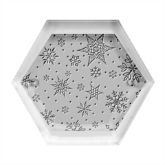 Snowflake-icon-vector-christmas-seamless-background-531ed32d02319f9f1bce1dc6587194eb Hexagon Wood Jewelry Box by saad11