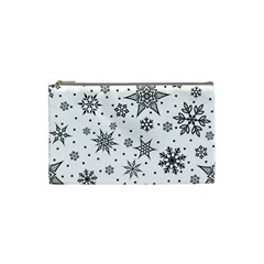 Snowflake-icon-vector-christmas-seamless-background-531ed32d02319f9f1bce1dc6587194eb Cosmetic Bag (small) by saad11