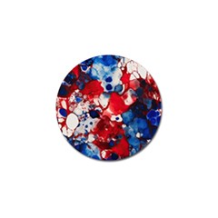 Red White And Blue Alcohol Ink France Patriotic Flag Colors Alcohol Ink  Golf Ball Marker (10 Pack) by PodArtist