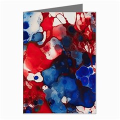 Red White And Blue Alcohol Ink France Patriotic Flag Colors Alcohol Ink  Greeting Card