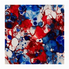 Red White And Blue Alcohol Ink France Patriotic Flag Colors Alcohol Ink  Medium Glasses Cloth by PodArtist