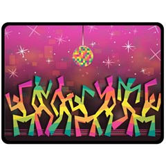 Dancing Colorful Disco Two Sides Fleece Blanket (large) by Bajindul