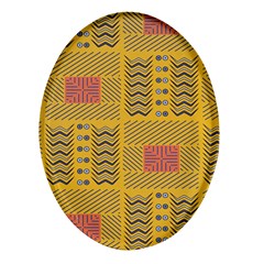 Digital Paper African Tribal Oval Glass Fridge Magnet (4 Pack)