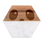 Cute Panda Love Animal Marble Wood Coaster (Hexagon) 