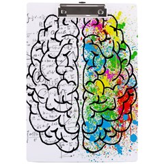 Brain Mind Psychology Idea Drawing Short Overalls A4 Acrylic Clipboard