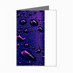 Purple Waterdrops Water Drops Mini Greeting Card by Cemarart