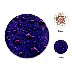 Purple Waterdrops Water Drops Playing Cards Single Design (round) by Cemarart