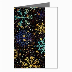 Gold Teal Snowflakes Greeting Card by Grandong