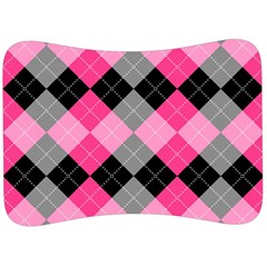 Seamless Argyle Pattern Velour Seat Head Rest Cushion by Grandong