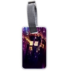 Tardis Regeneration Art Doctor Who Paint Purple Sci Fi Space Star Time Machine Luggage Tag (one Side) by Cemarart