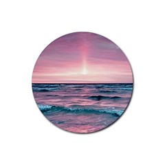 Sunset Ocean Beach Catcher Dream Evening Night Sunset Rubber Coaster (round)