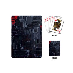 Abstract Tech Computer Motherboard Technology Playing Cards Single Design (mini) by Cemarart